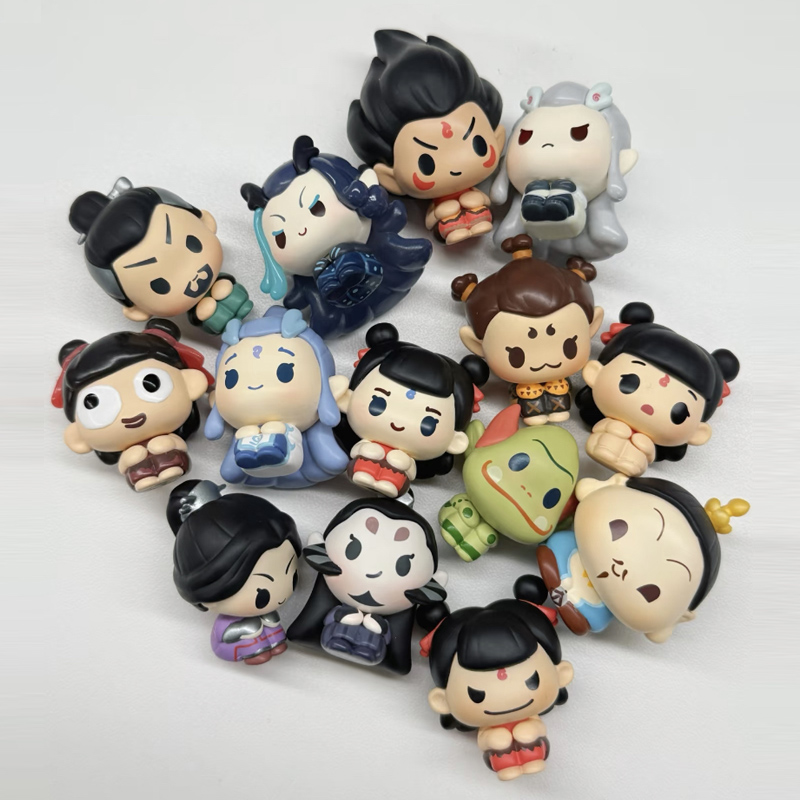 Anime Action Figure Blind Box - Ne Zha 2 連続シリーズブラインドバッグかわいい豆アニメアクションフィギュアミニ人形おもちゃ神秘的なサプライズボックス飾り子供ギフト