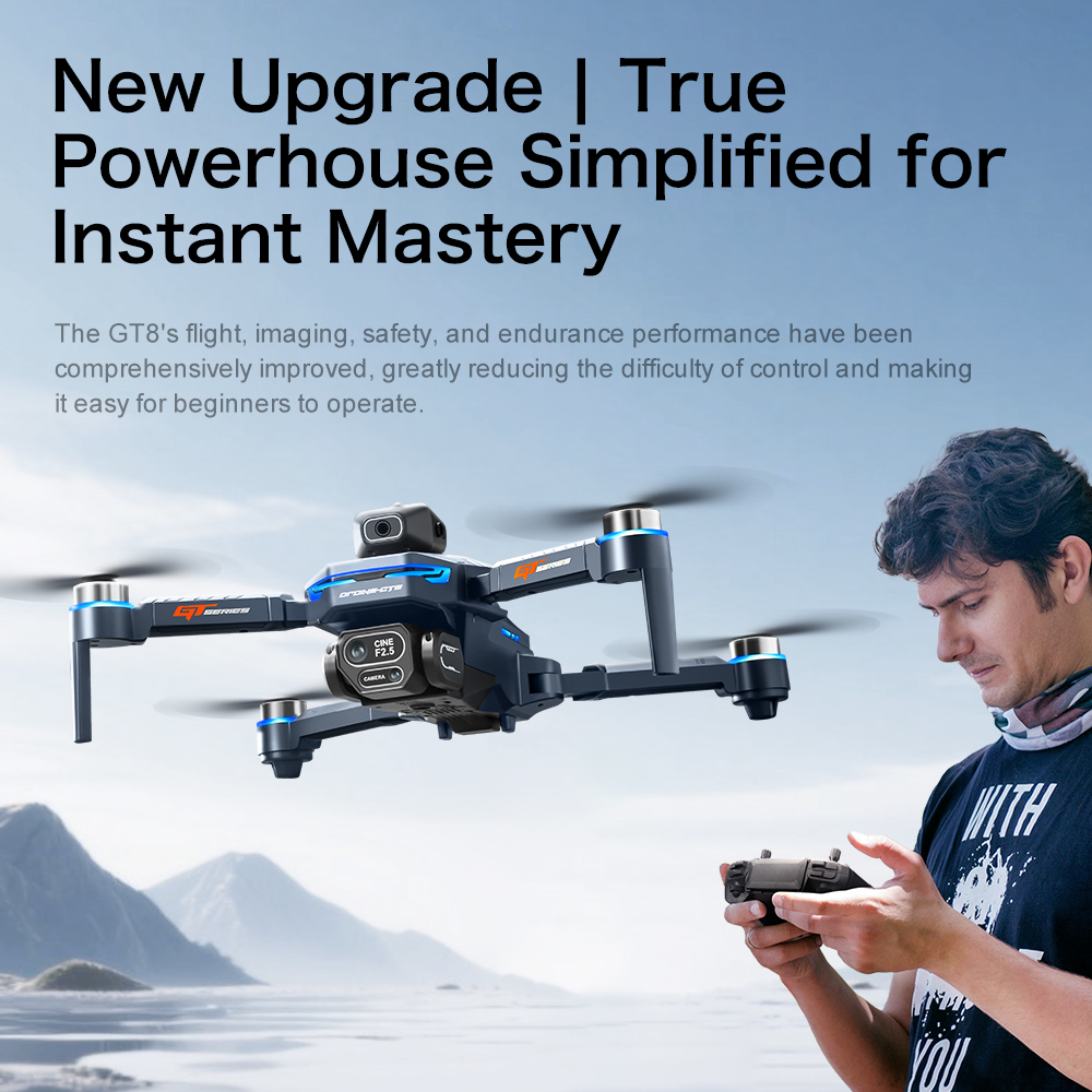 オリジナルGT8ドローン 8Kプロフェッショナルデュアルカメ - Fpv Brushless Rc Drone 4K のレビューと価格