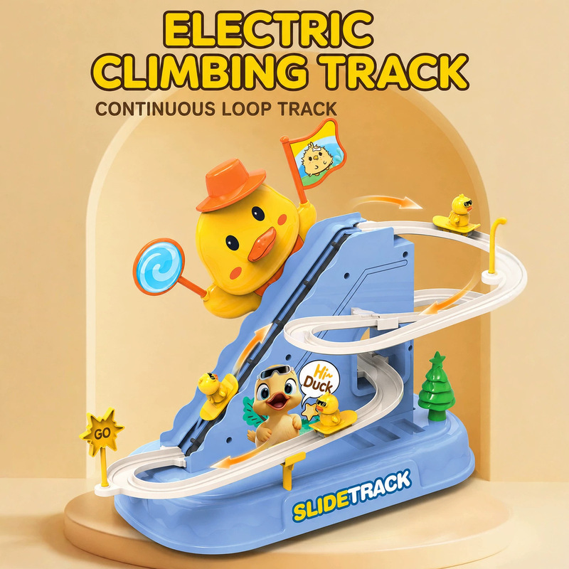 アヒルのおもちゃ。階段を登る、光る、音楽が流れる。アヒルのコ - Educational Toys のレビューと価格